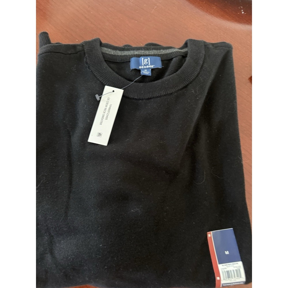George Men Cotton Blend Crewneck Sweater NWT Med Lightweight Casual Work Office